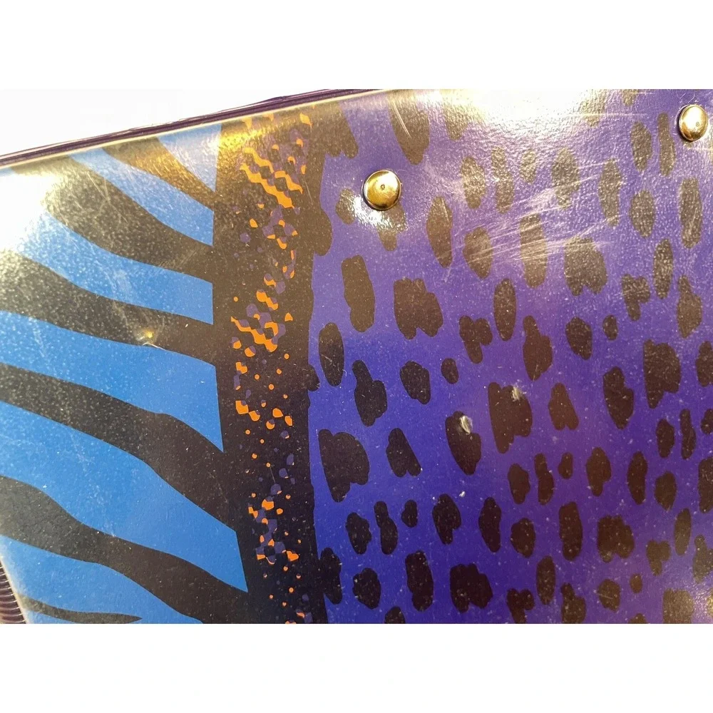 Vintage Trapper Keeper With 2 Folders Portfolios Neon Animal Leopard Tiger Print